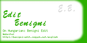 edit benigni business card